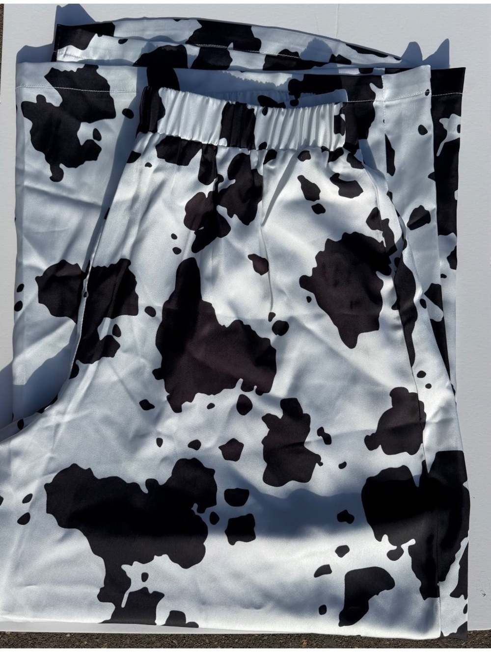 NWT WKND Chasers black and white cow print palazzo pants XL